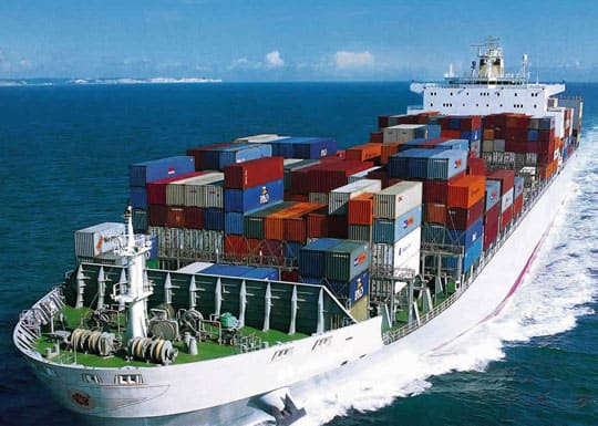 A Cargo ship full of shipping containers